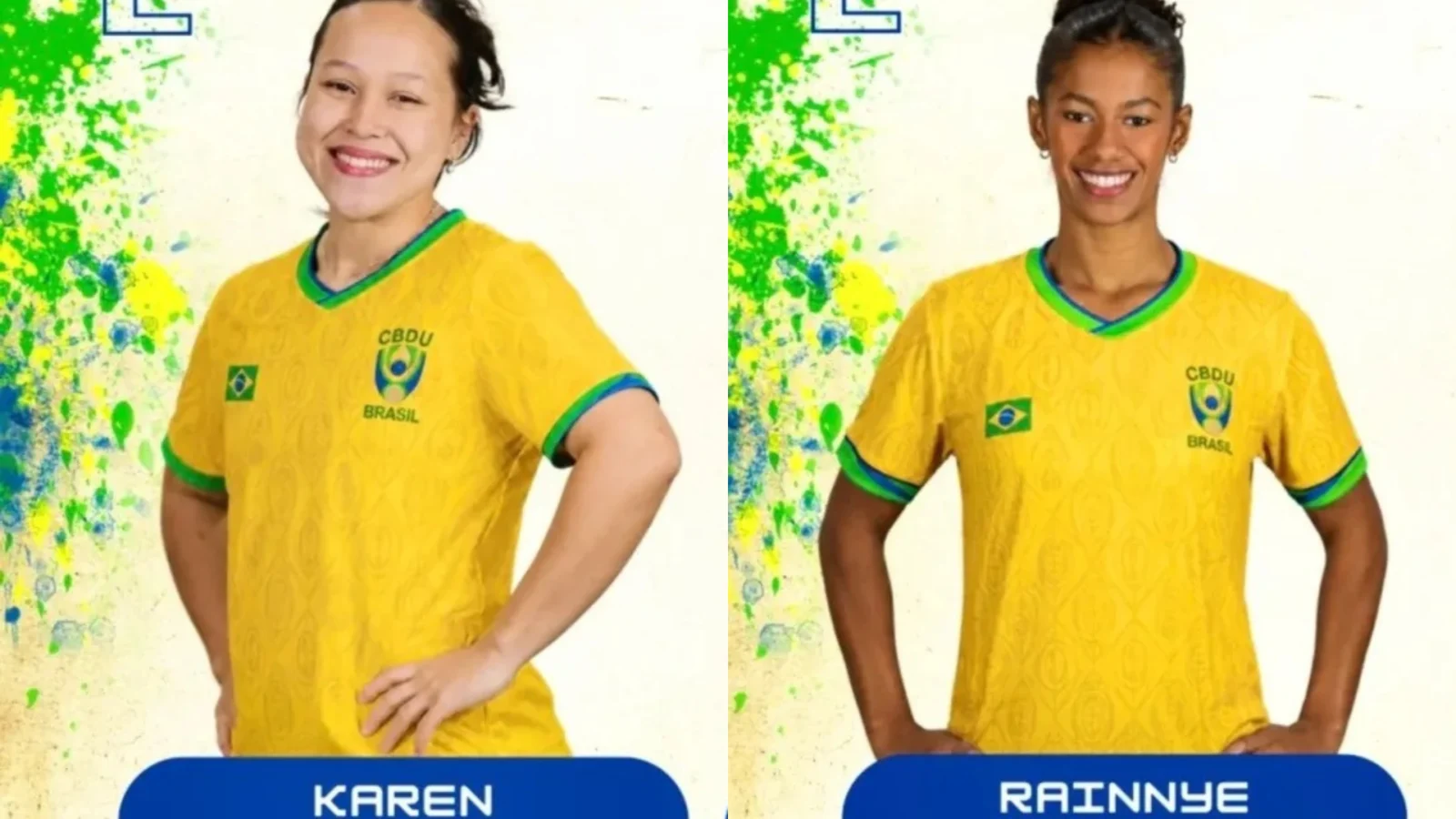 42ea90d093410185b3fa475b44f32099c891a786 Anuncio de convocação da seleção Brasileira com as jogadores de Maracaju Karen e Rainnye (Foto: Divulgação / Acrihf Criciuma)